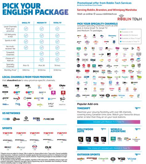 shaw direct tv packages